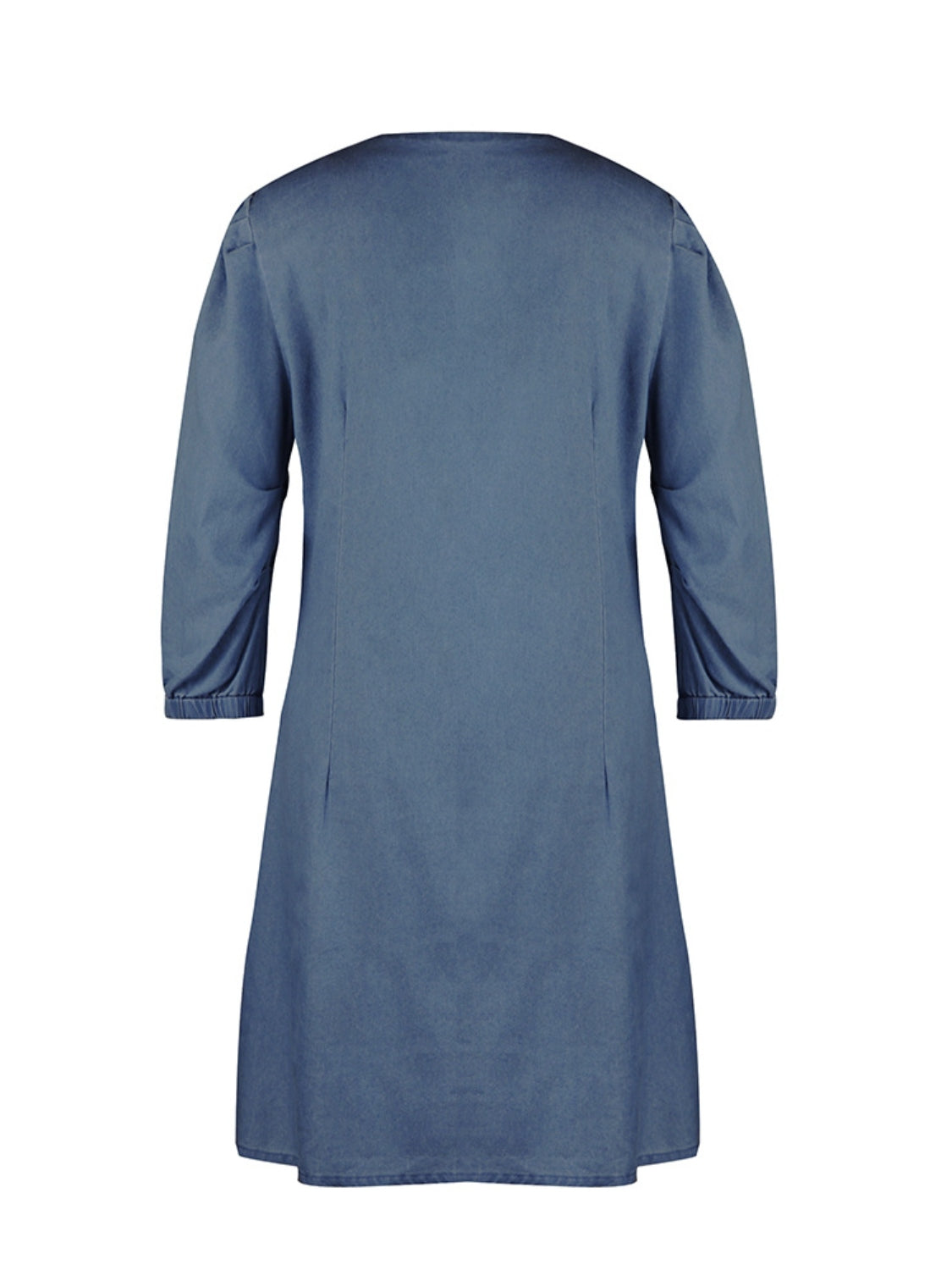 TEEK - V-Neck Half Sleeve Denim Dress DRESS TEEK Trend   