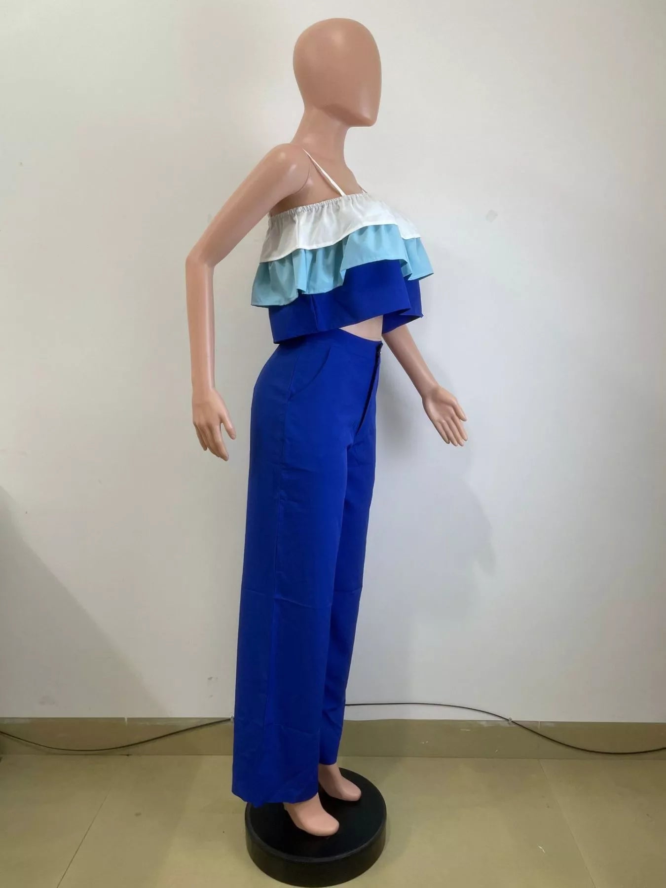 Layered Ruffle Crop Top and Pants Set Trendsi