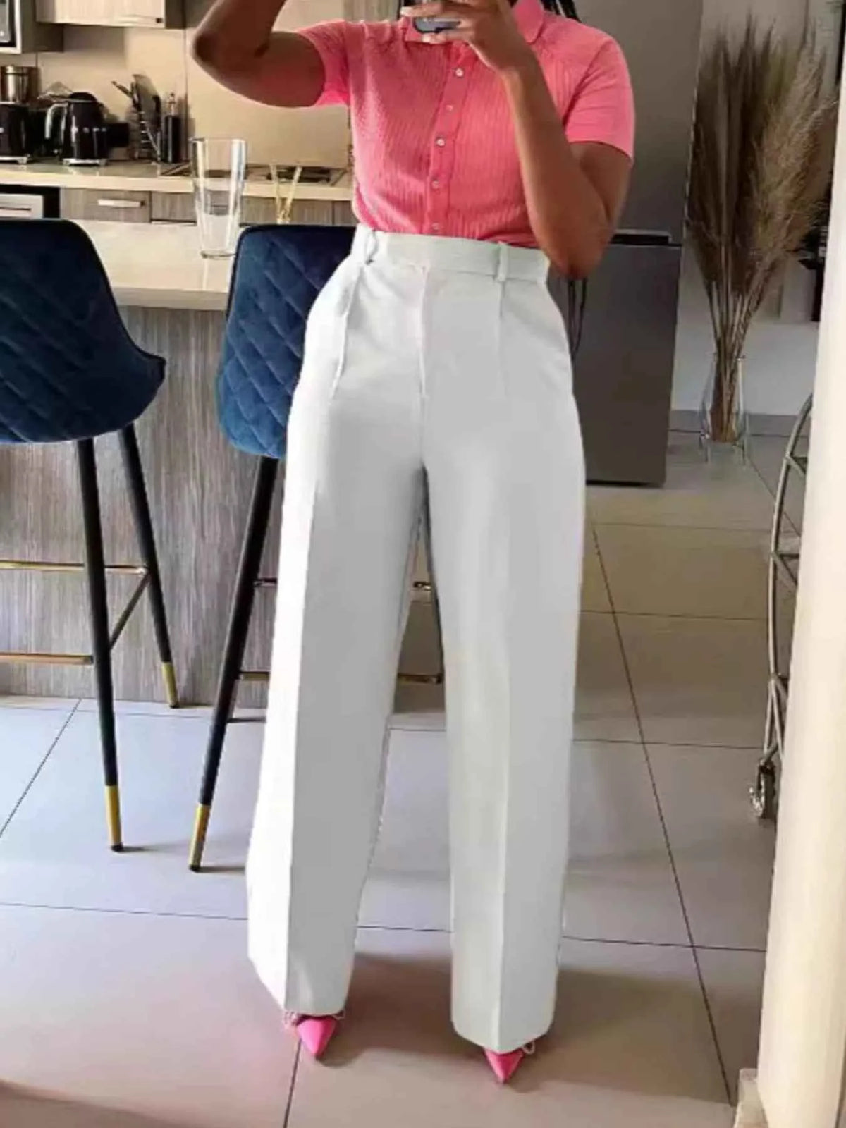 High-Waisted Wide-Leg Pants Trendsi