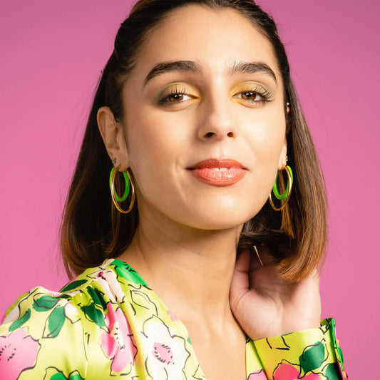 TEEK - Enamel Double Oval Hoop Earrings JEWELRY TEEK GNH