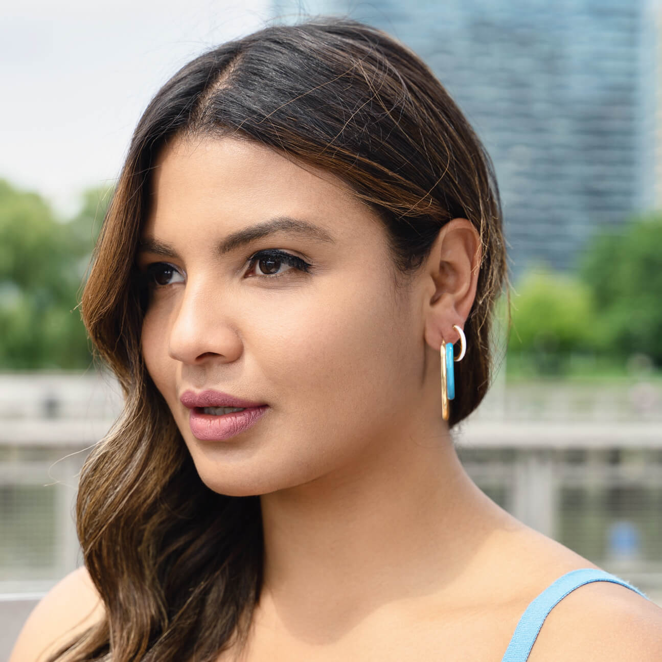 TEEK - Enamel Double Oval Hoop Earrings JEWELRY TEEK GNH