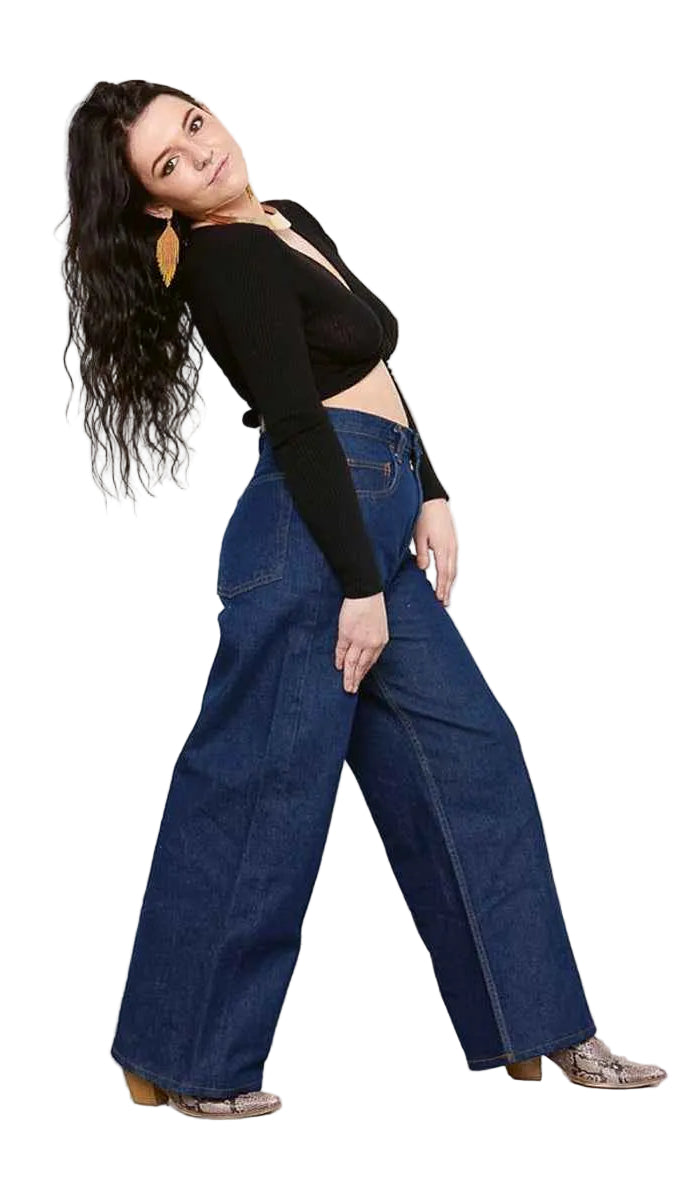 Palazzo Dark Wash 100% Cotton Jeans Dearborn Denim & Apparel