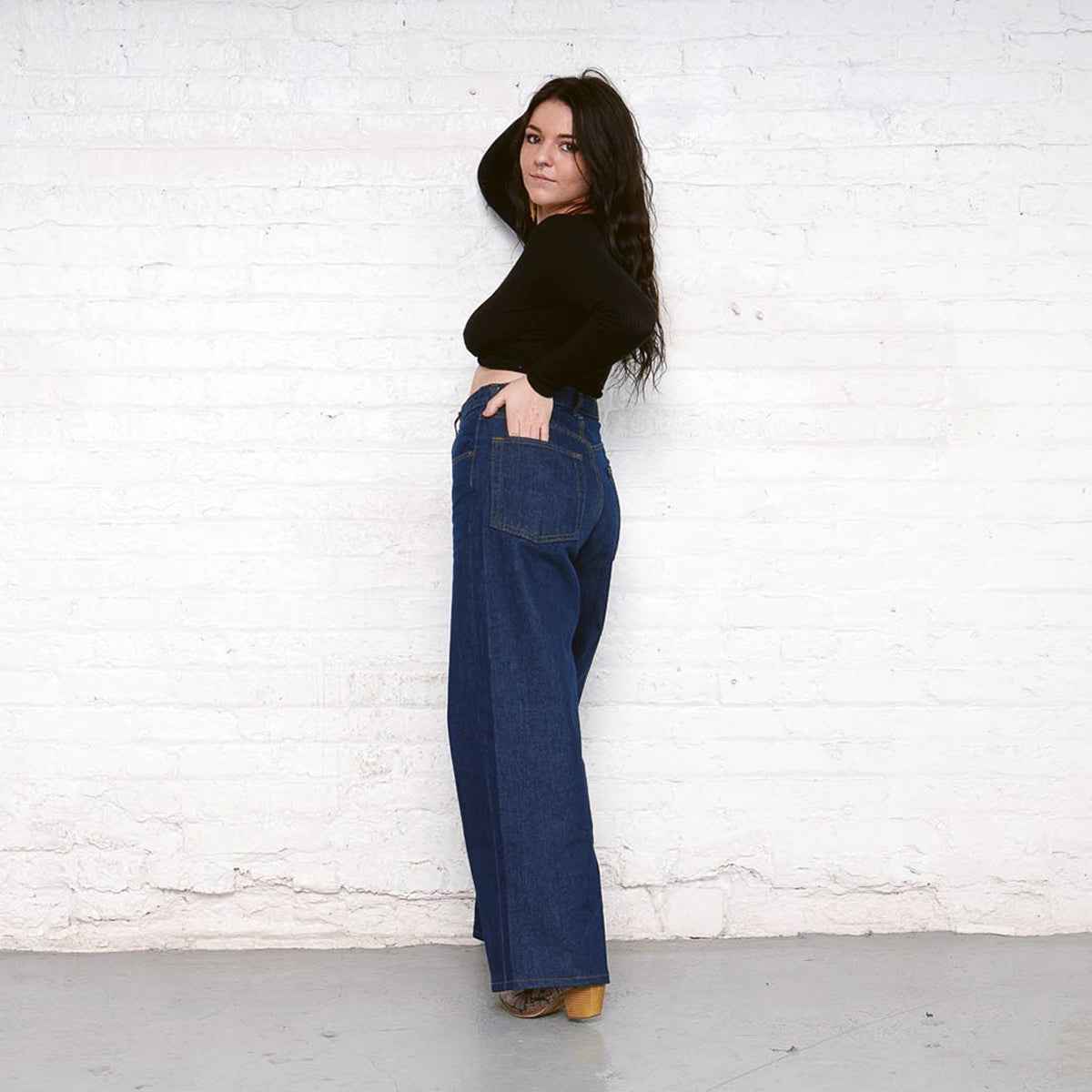 Palazzo Dark Wash 100% Cotton Jeans Dearborn Denim & Apparel