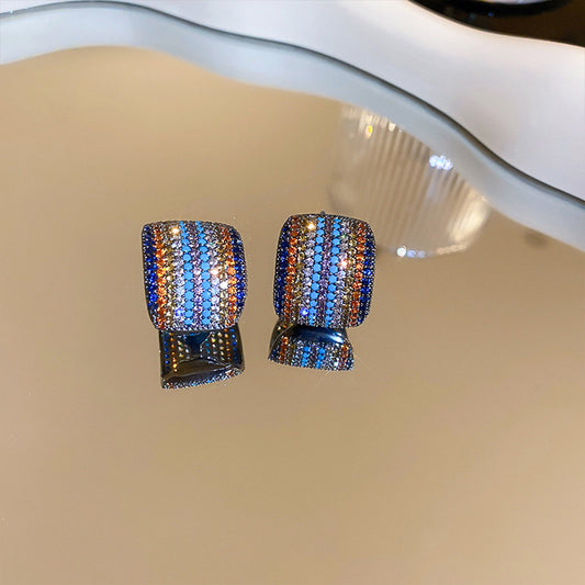 TEEK - Contrast Inlaid Zircon Earrings