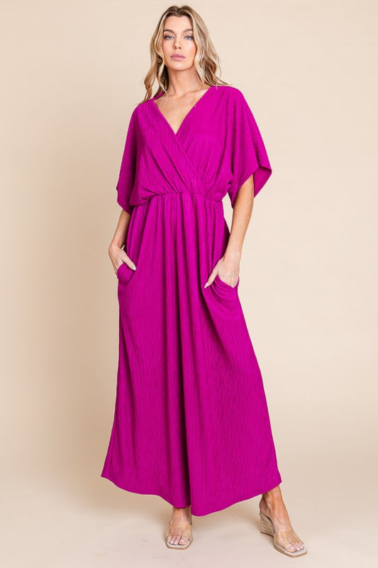TEEK - Pocketed Magenta Maxi Dress DRESS TEEK Trend S  