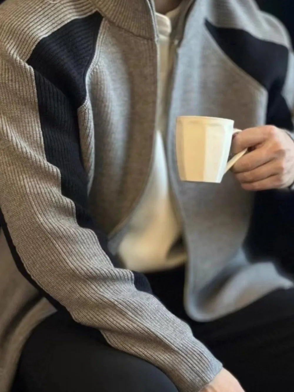 TEEK - Mens Zip Up Long Sleeve Cardigan SWEATER TEEK Trend