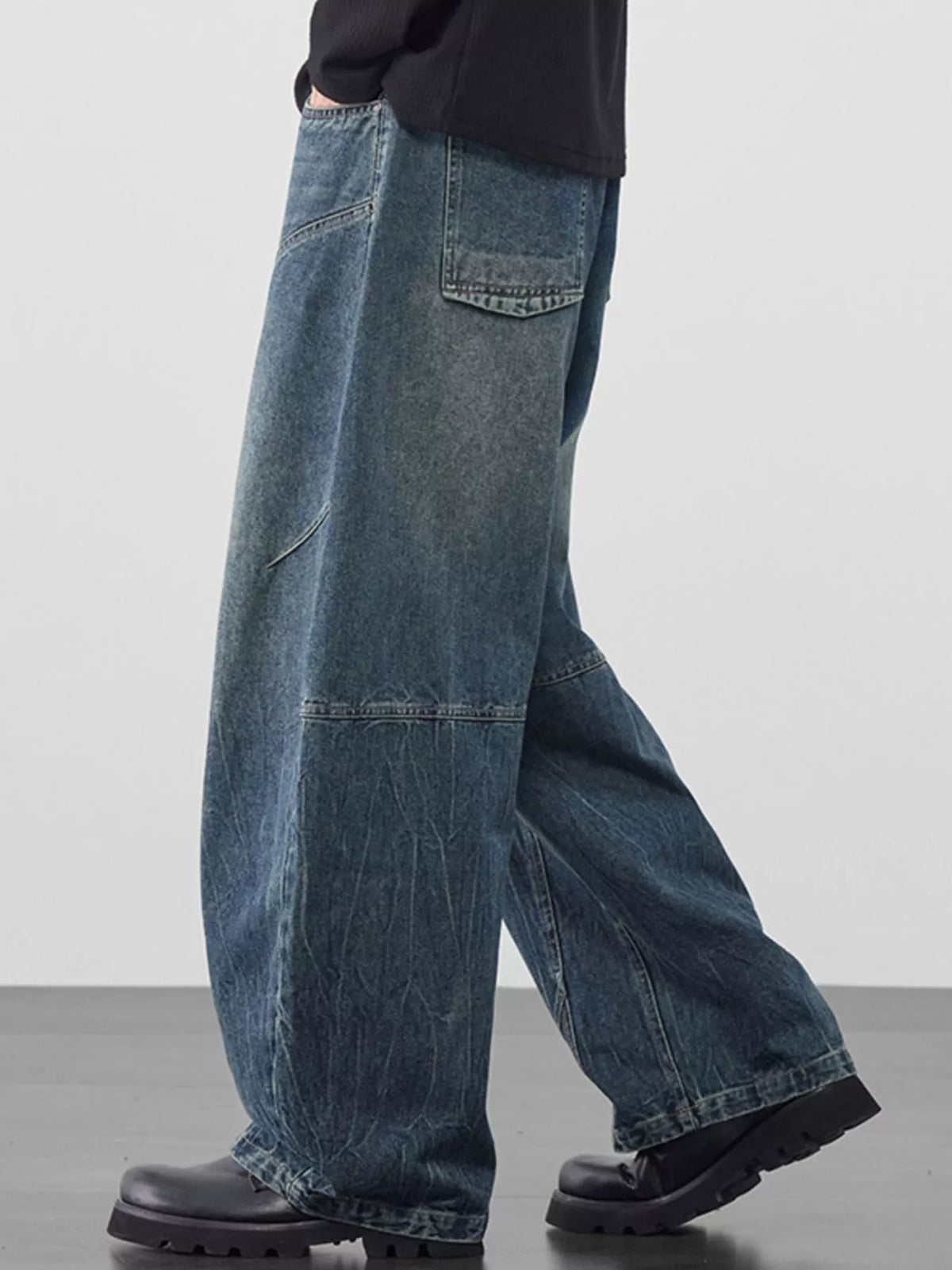 Men's Plus Size Wide Leg Jeans Trendsi