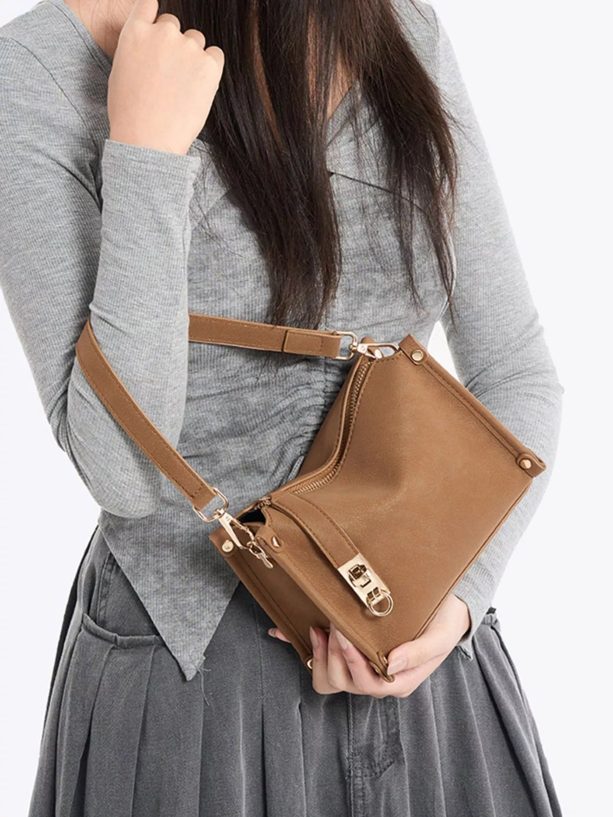 TEEK - PU Leather Crossbody Bag with Adjustable Strap BAG TEEK Trend
