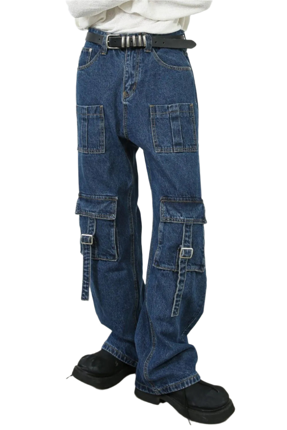 TEEK - Mens Mid Rise Cargo Pockets Jeans JEANS TEEK Trend S