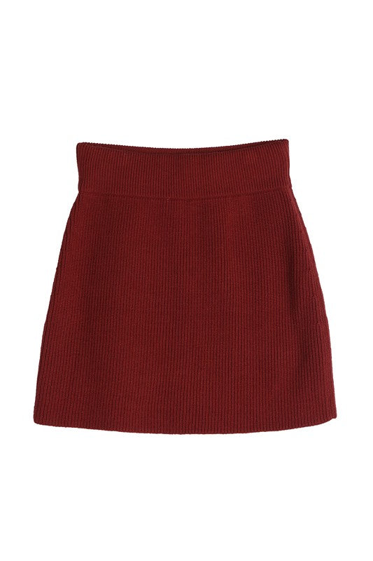 TEEK - Ribbed Knit Crop Top and Skirt Set SET TEEK FG   