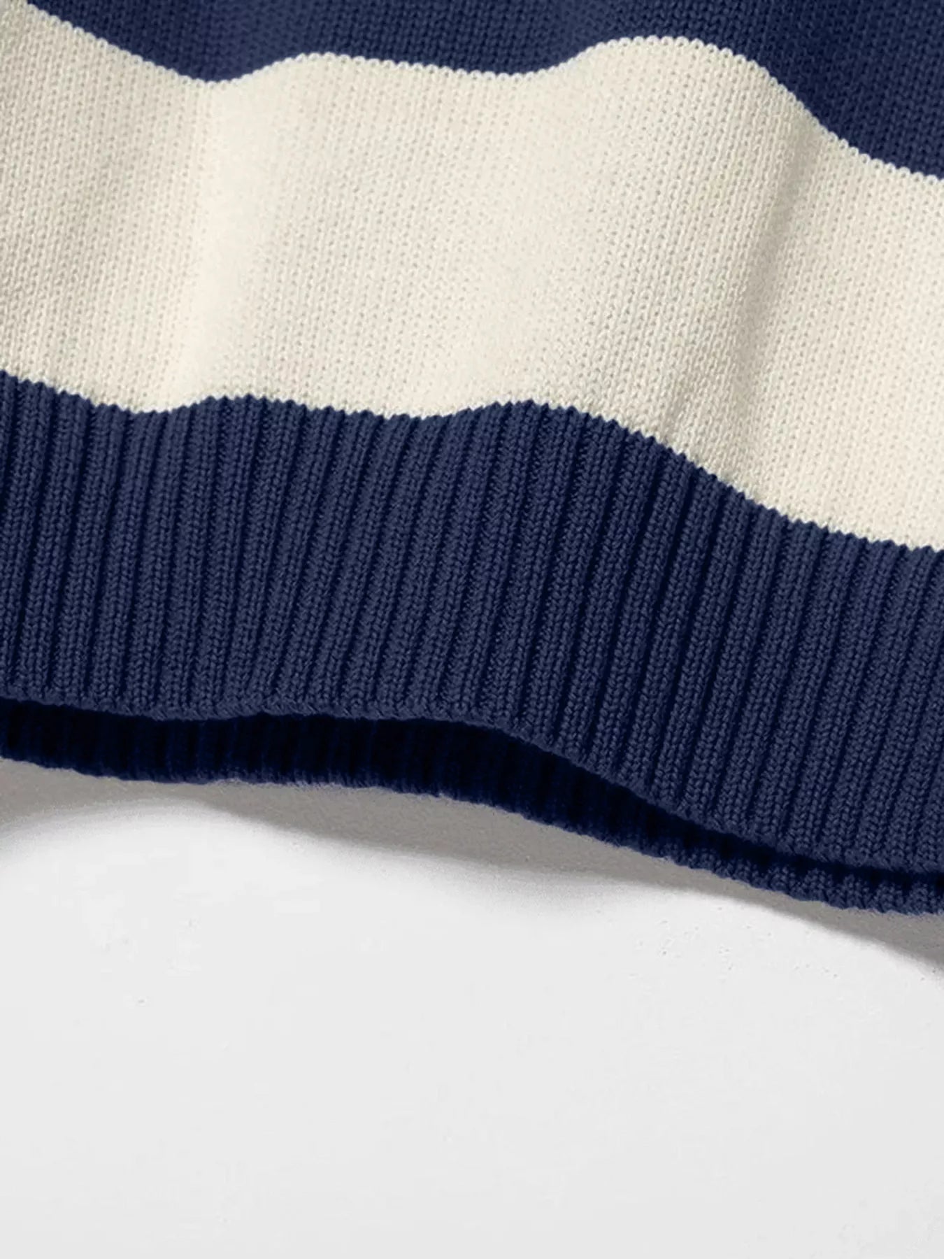 Nautical Striped Round Neck Sweater Trendsi