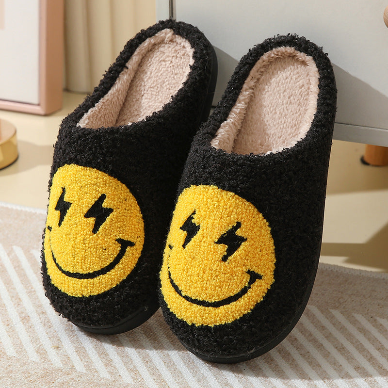 TEEK - Smiley Face Cotton Slippers SHOES TEEK K Black 6.5-7