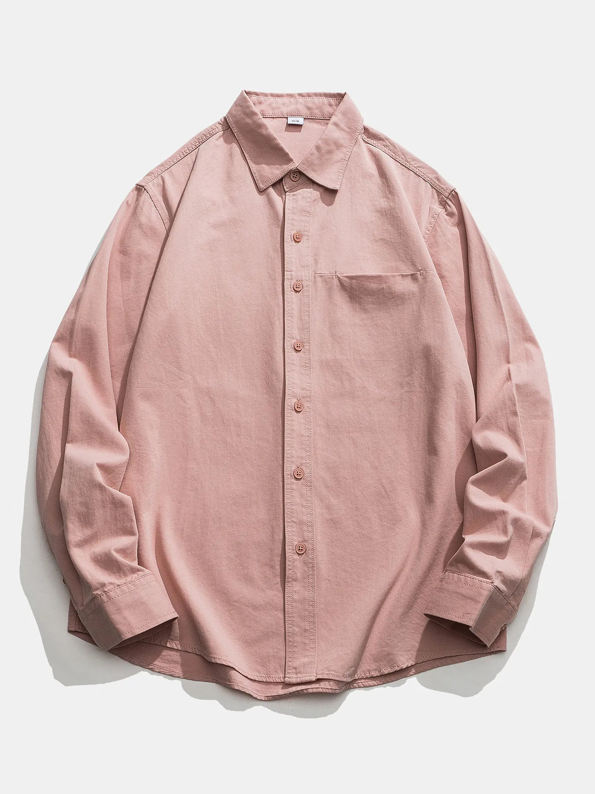 Men's Plus Size Casual Long Sleeve Shirt Trendsi Pink M