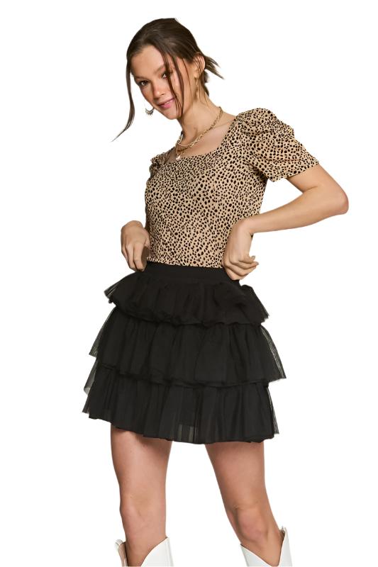 TEEK - SOLID MESH TIERED SKIRTS SKIRT TEEK FG   