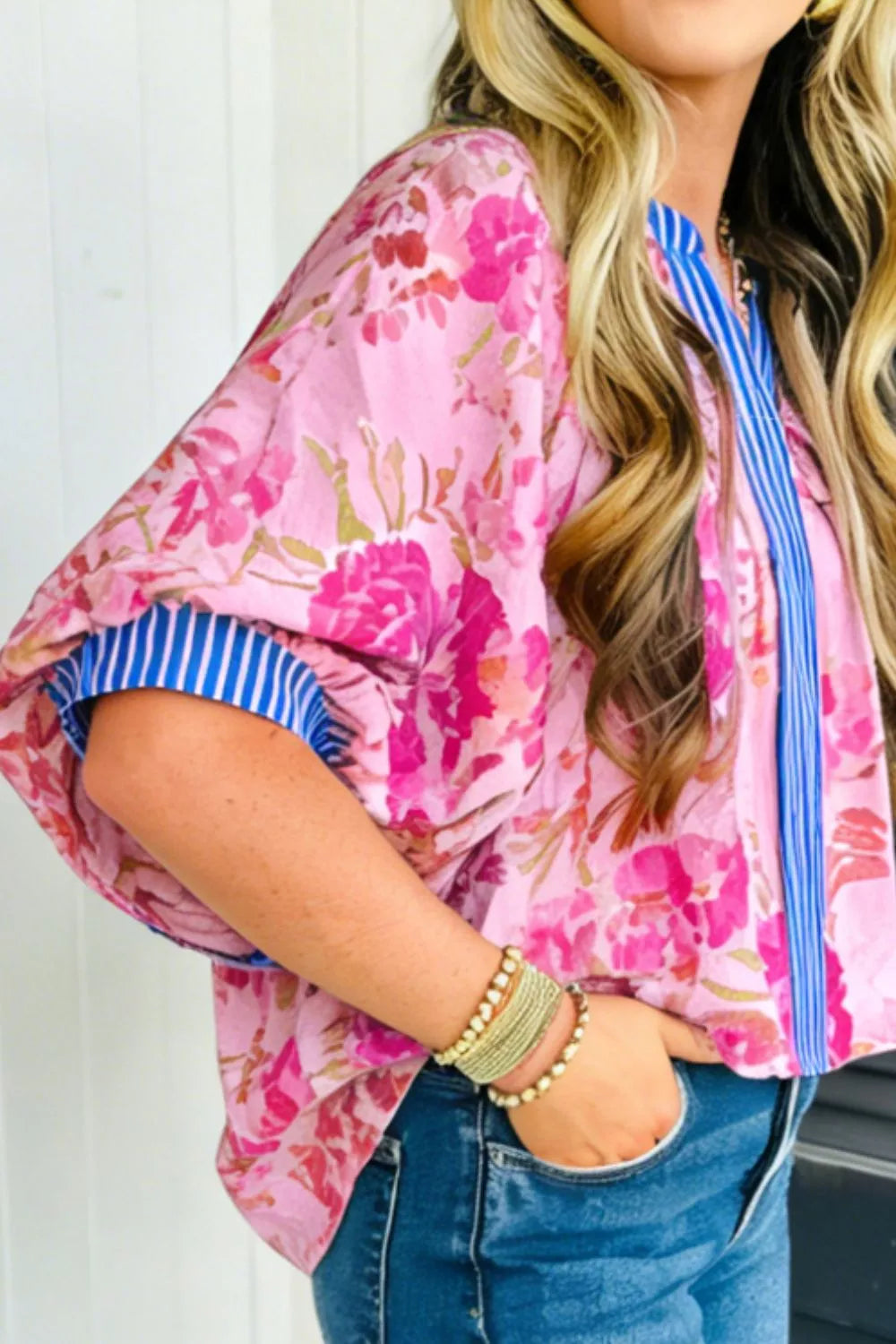 TEEK - Floral Print Relaxed Fit Blouse TOPS TEEK Trend