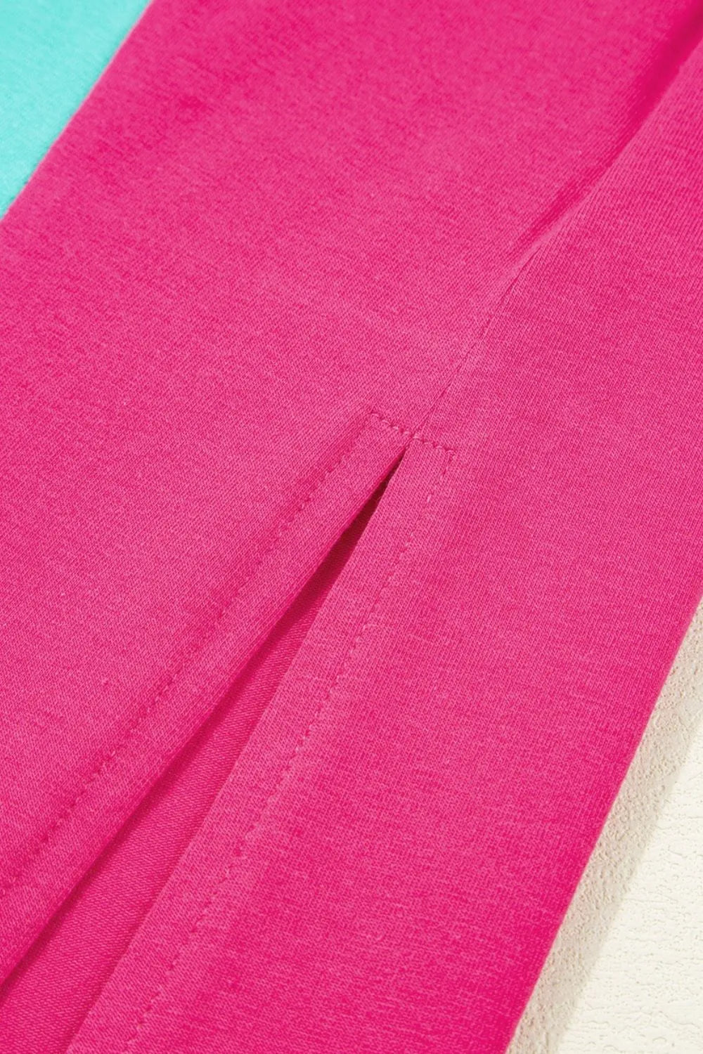 TEEK - Frill Color Block Crew Neck Loose Fit T Shirt TOPS TEEK Trend