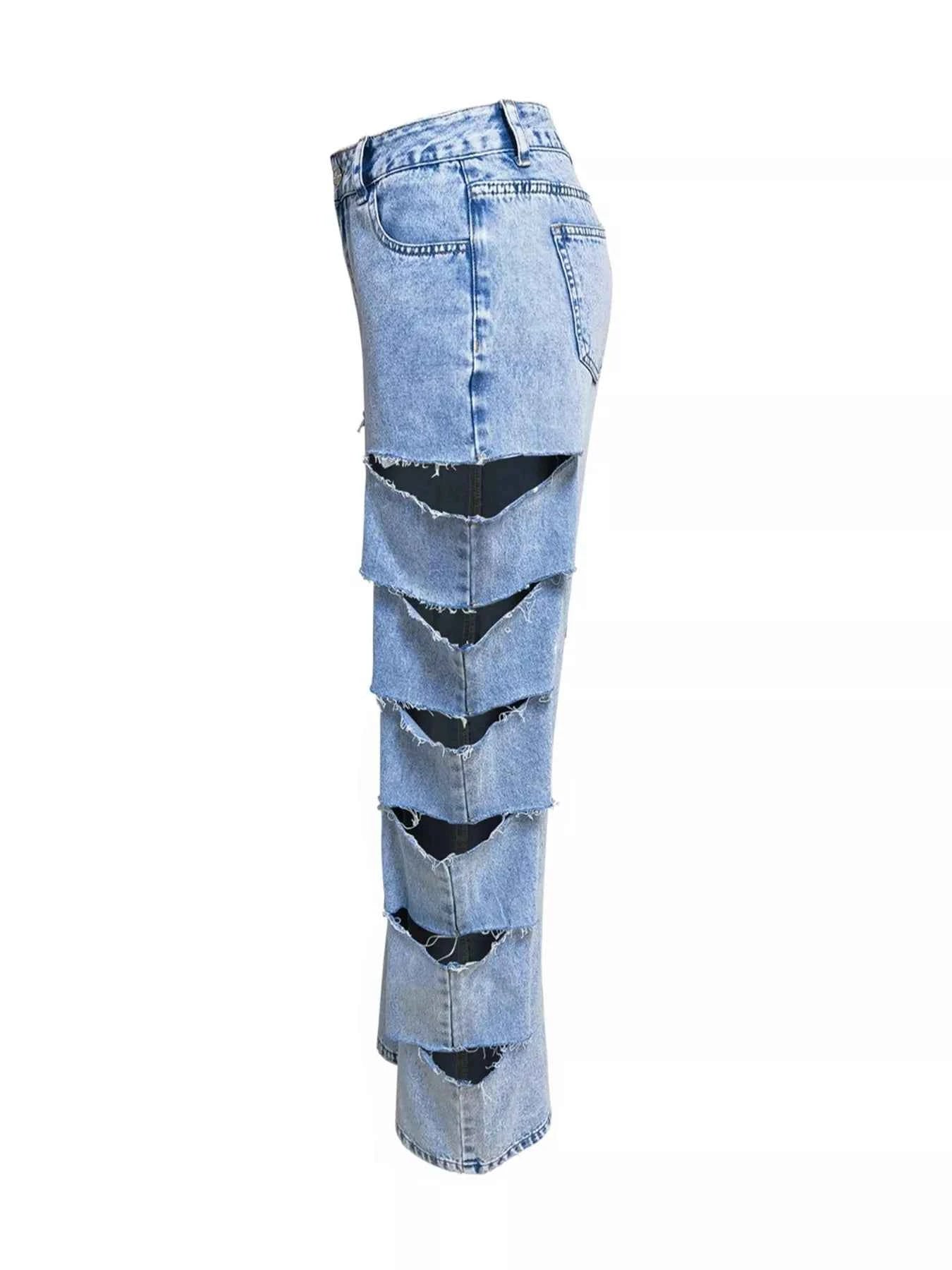 TEEK - Distressed Wide Leg Jeans JEANS TEEK Trend