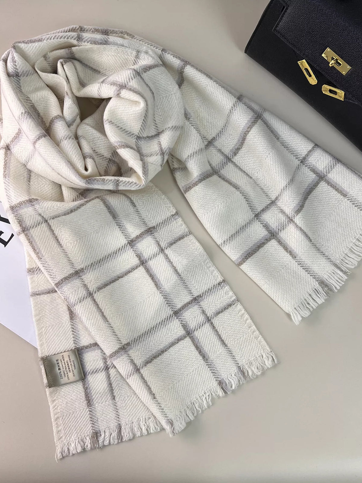 TEEK - 100% Wool Raw Hem Plaid Scarf SCARF TEEK Trend