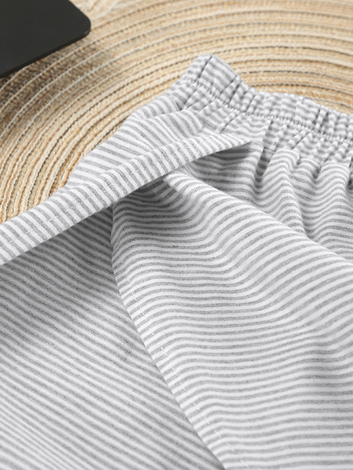 TEEK - Striped Round Neck Top and Shorts Set SET TEEK Trend   