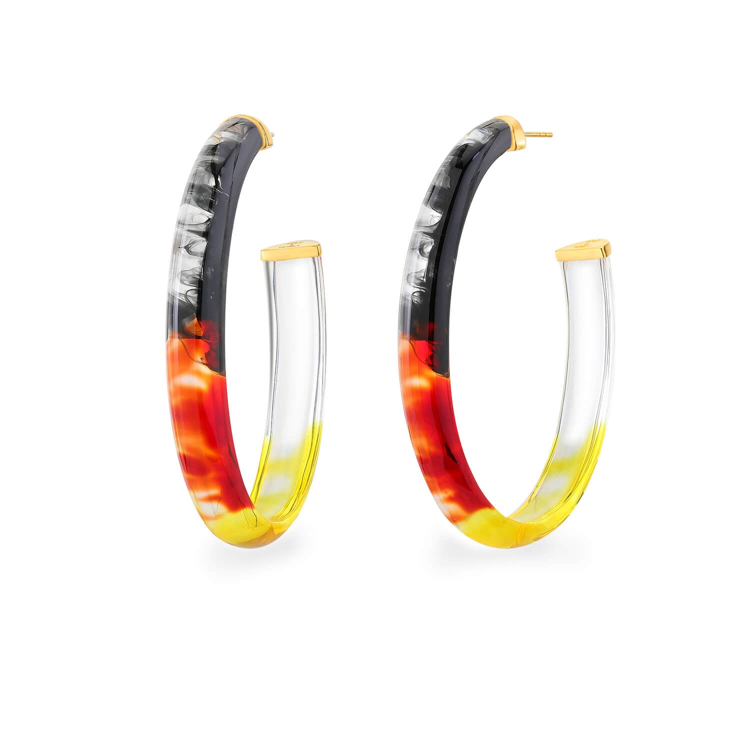 TEEK - XL Oval Tie Dye Lucite Hoops in Earth JEWELRY TEEK GNH