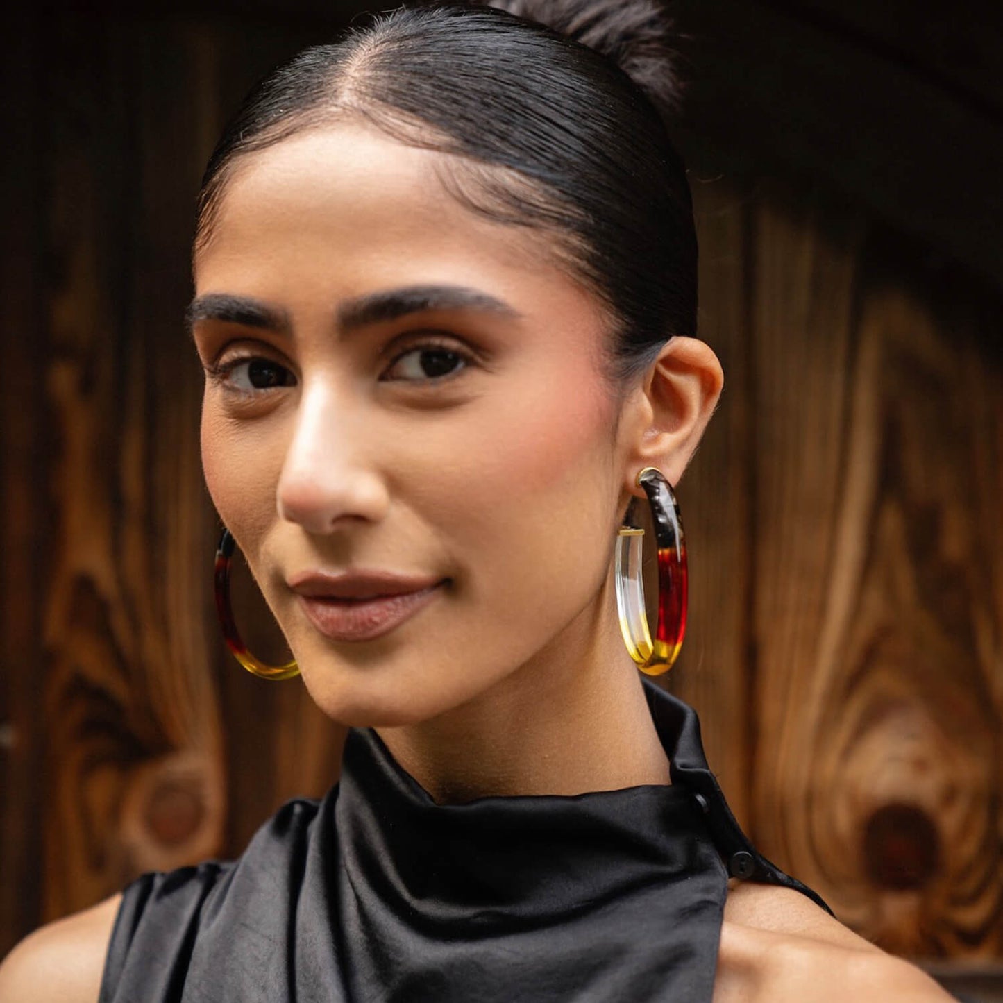 TEEK - XL Oval Tie Dye Lucite Hoops in Earth JEWELRY TEEK GNH