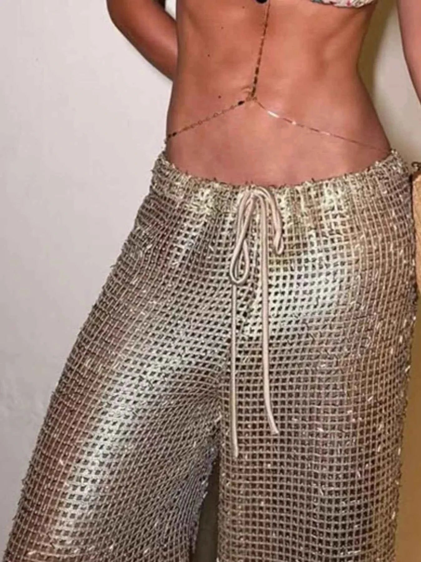 Drawstring Wide Leg Pants Trendsi