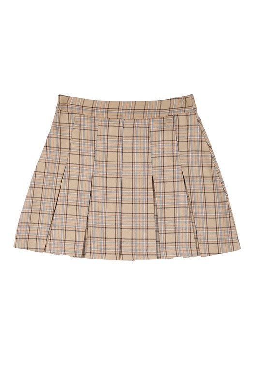 TEEK - Plaid Pleated Mini Skirt SKIRT TEEK FG   