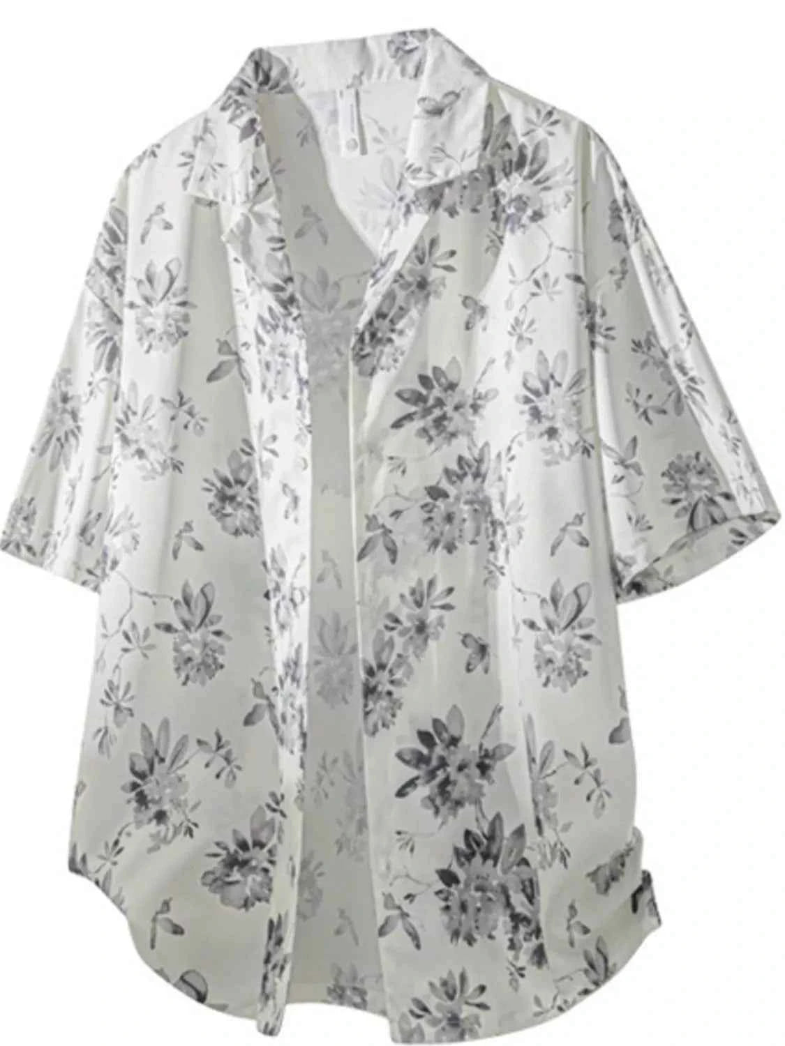 TEEK - Mens Tropical Print Short Sleeve Shirt TOPS TEEK Trend Off White S