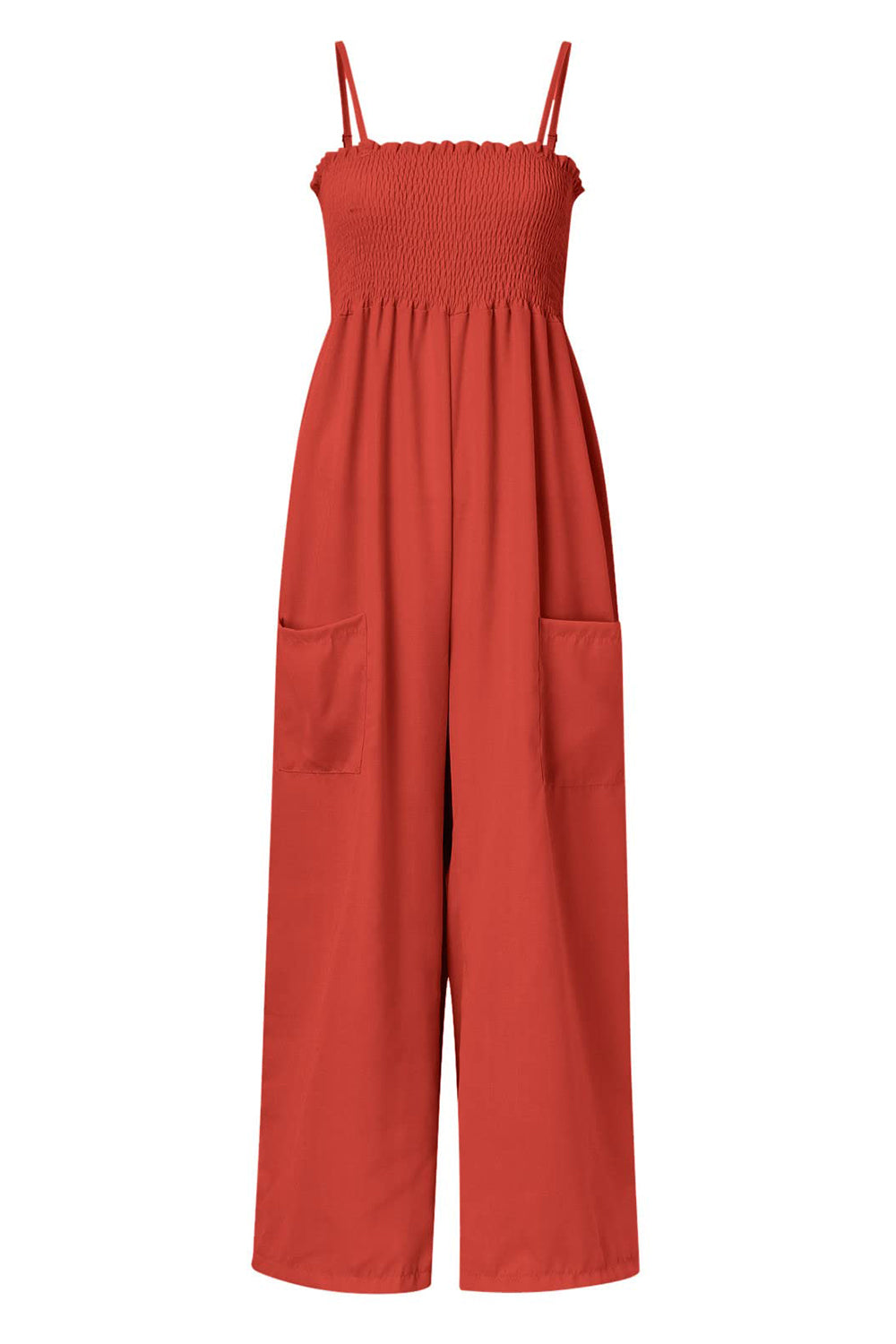 TEEK - Smocked Spaghetti Strap Wide Leg Jumpsuit JUMPSUIT TEEK Trend   