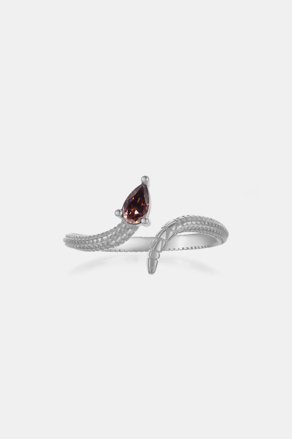 TEEK - 925 Sterling Silver Zircon Snake Shape Ring JEWELRY TEEK Trend Silver  