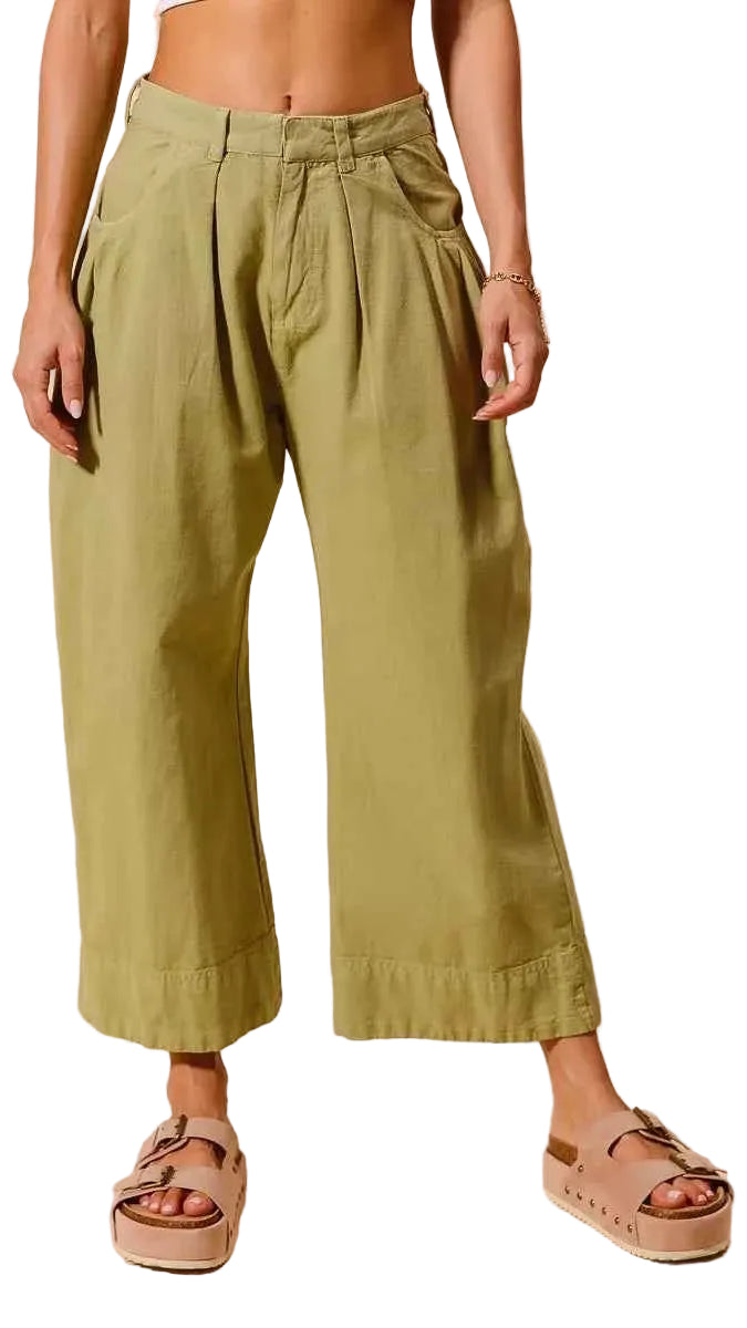 TEEK - Mid Rise Wide Leg Chino Pants With Pockets PANTS TEEK Trend