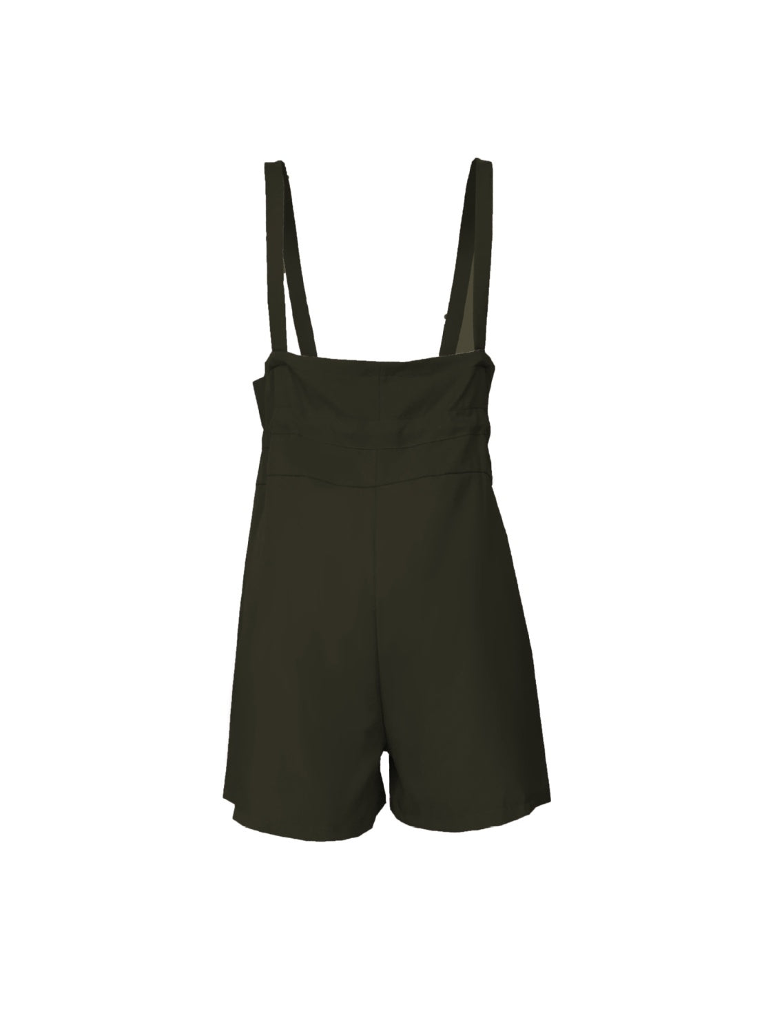 TEEK - Drawstring Pocketed Wide Strap Overalls with Pockets Romper TEEK Trend   