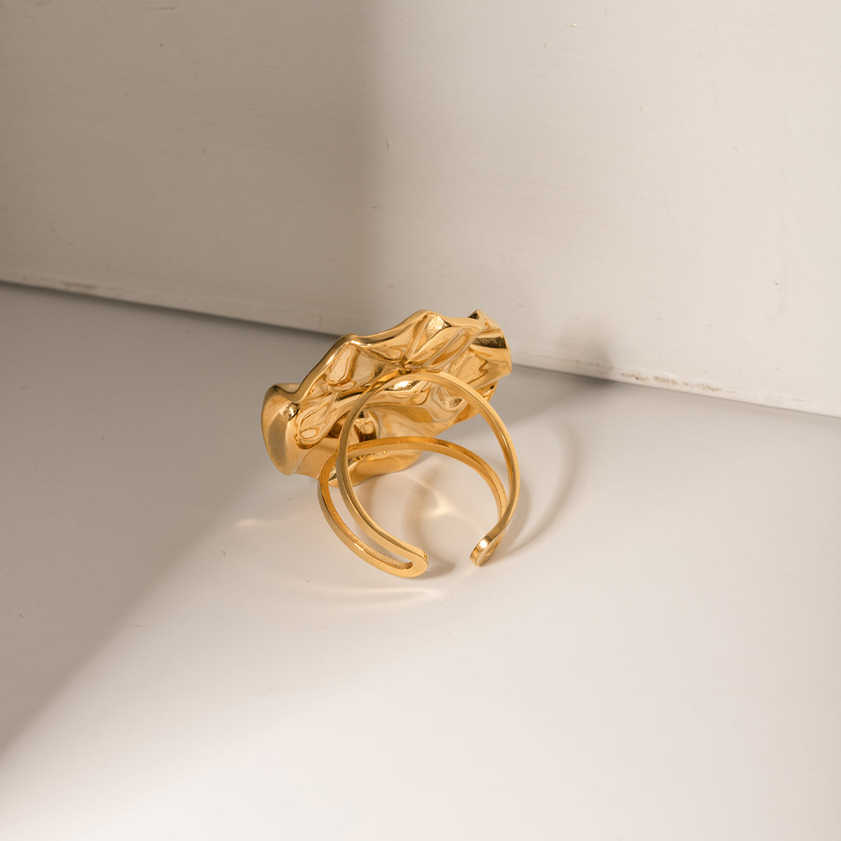 TEEK - 18K Gold-Plated Irregular Open Ring JEWELRY TEEK Trend   