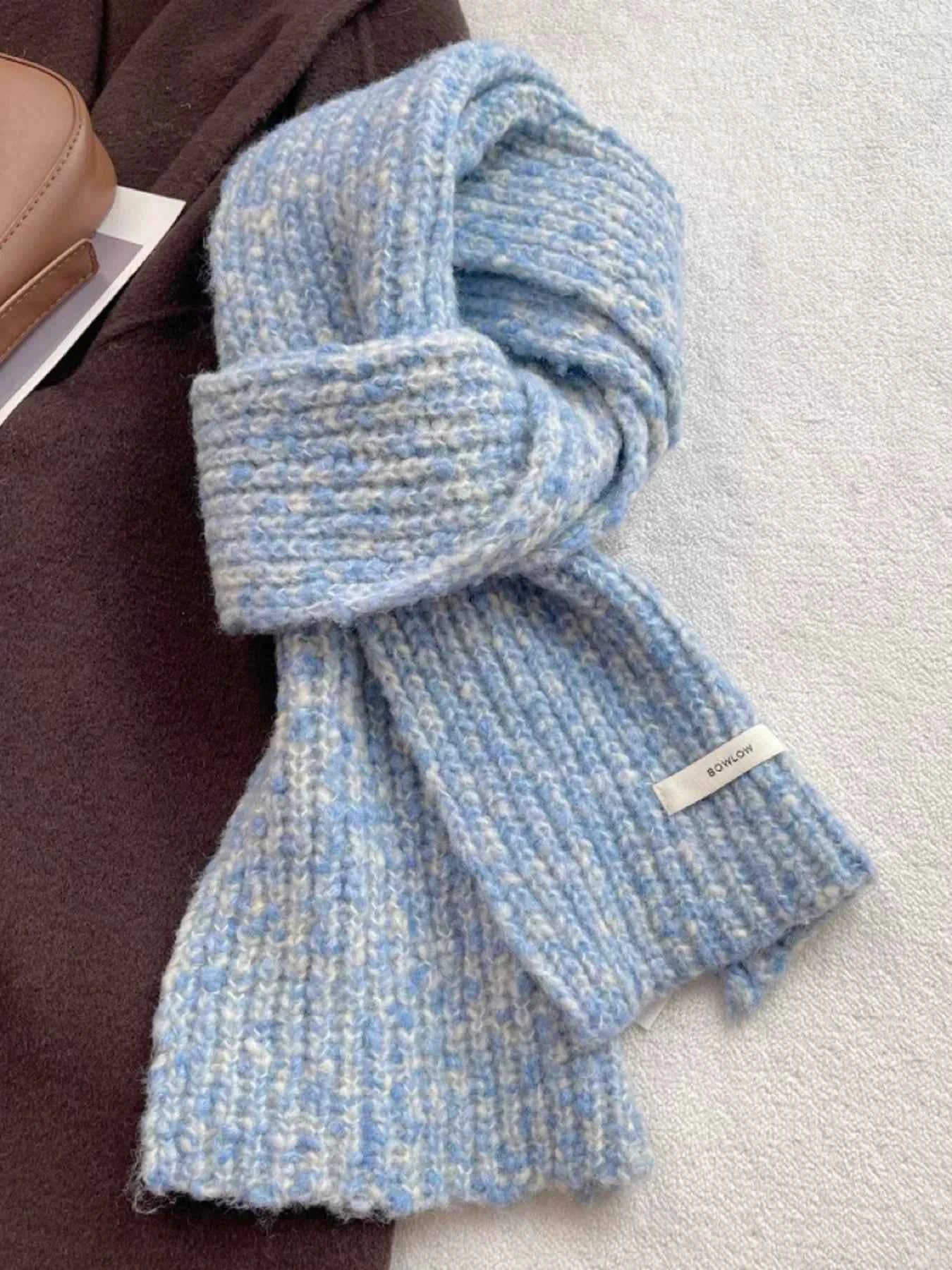 Cozy Knitted Winter Scarf Trendsi Milk Blue ONESIZE
