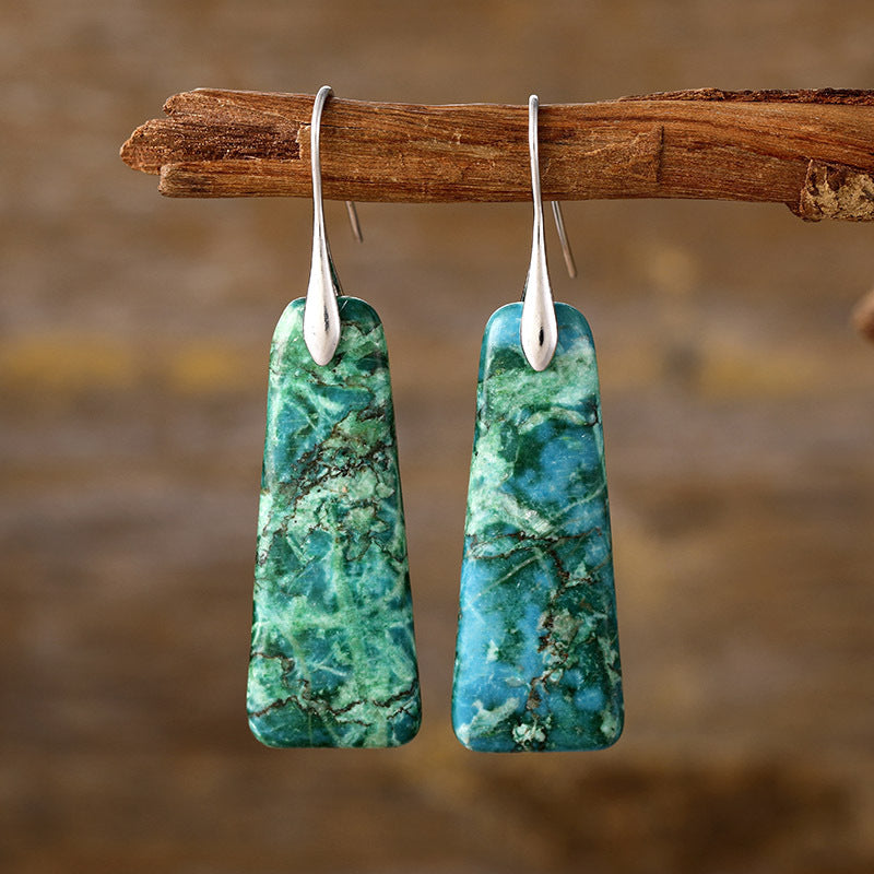 TEEK - Copper Natural Stone Earrings JEWELRY TEEK Trend Green/Silver  