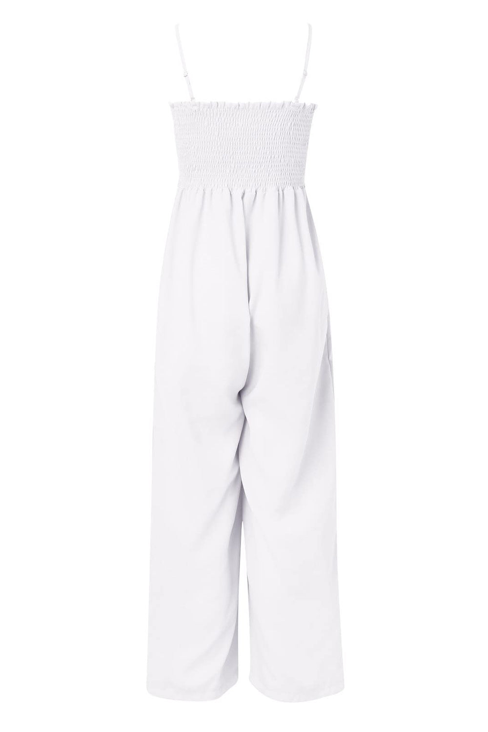 TEEK - Smocked Spaghetti Strap Wide Leg Jumpsuit JUMPSUIT TEEK Trend   