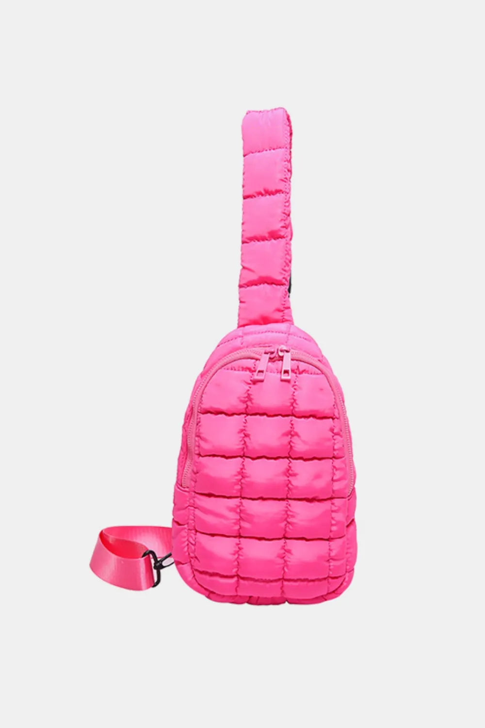 Quilted Nylon Crossbody Bag TEEK Trend Hot Pink One Size