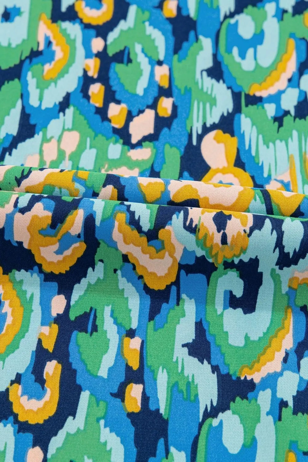 TEEK - Abstract Print V-Neck Half Sleeve Loose Fit Blouse TOPS TEEK Trend