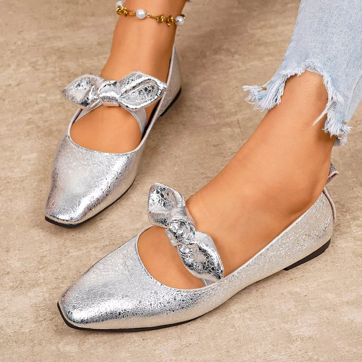 TEEK - Bow Square Toe Slip-Ons SHOES TEEK Trend
