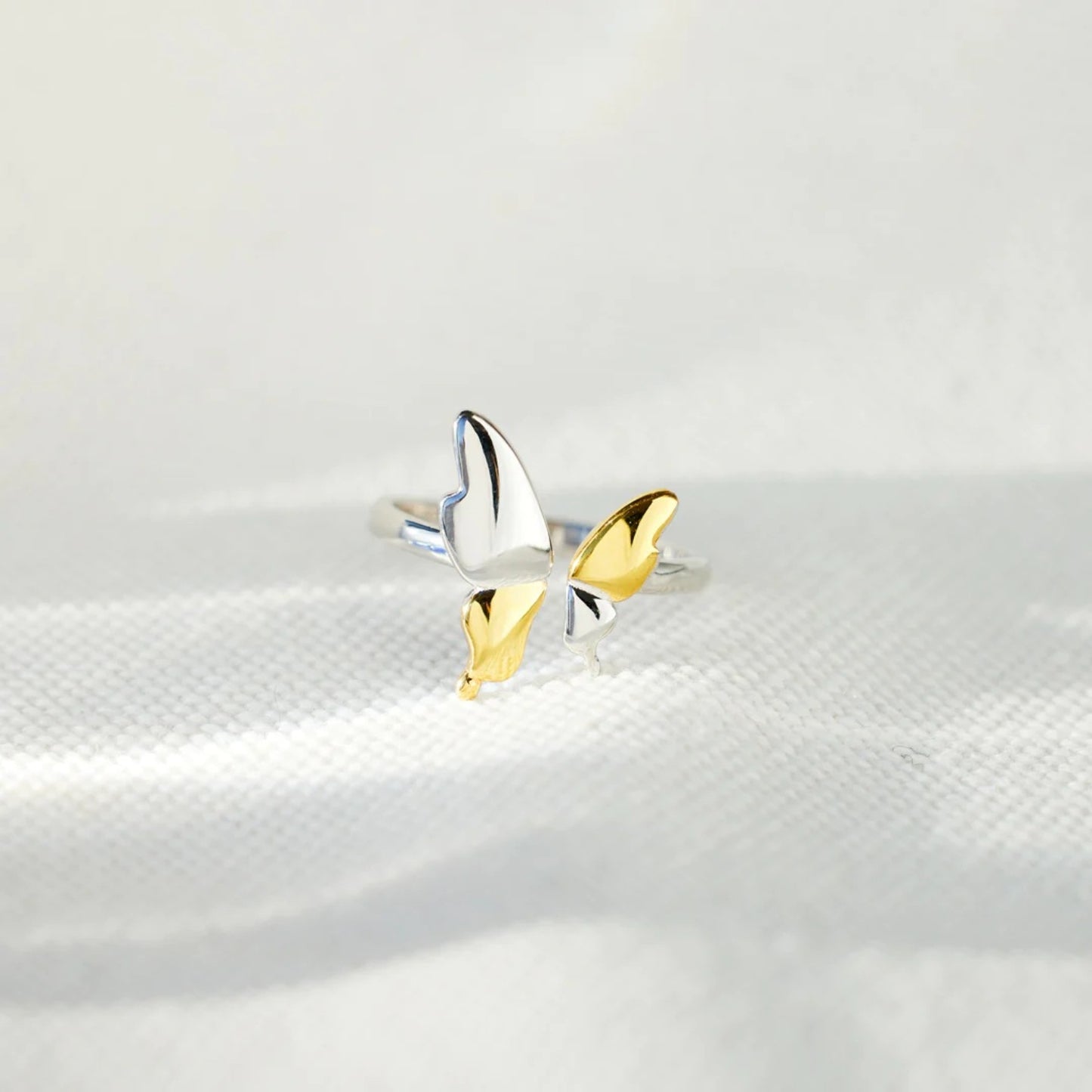 TEEK - 925 Sterling Silver Gold Butterfly Ring JEWELRY TEEK Trend   