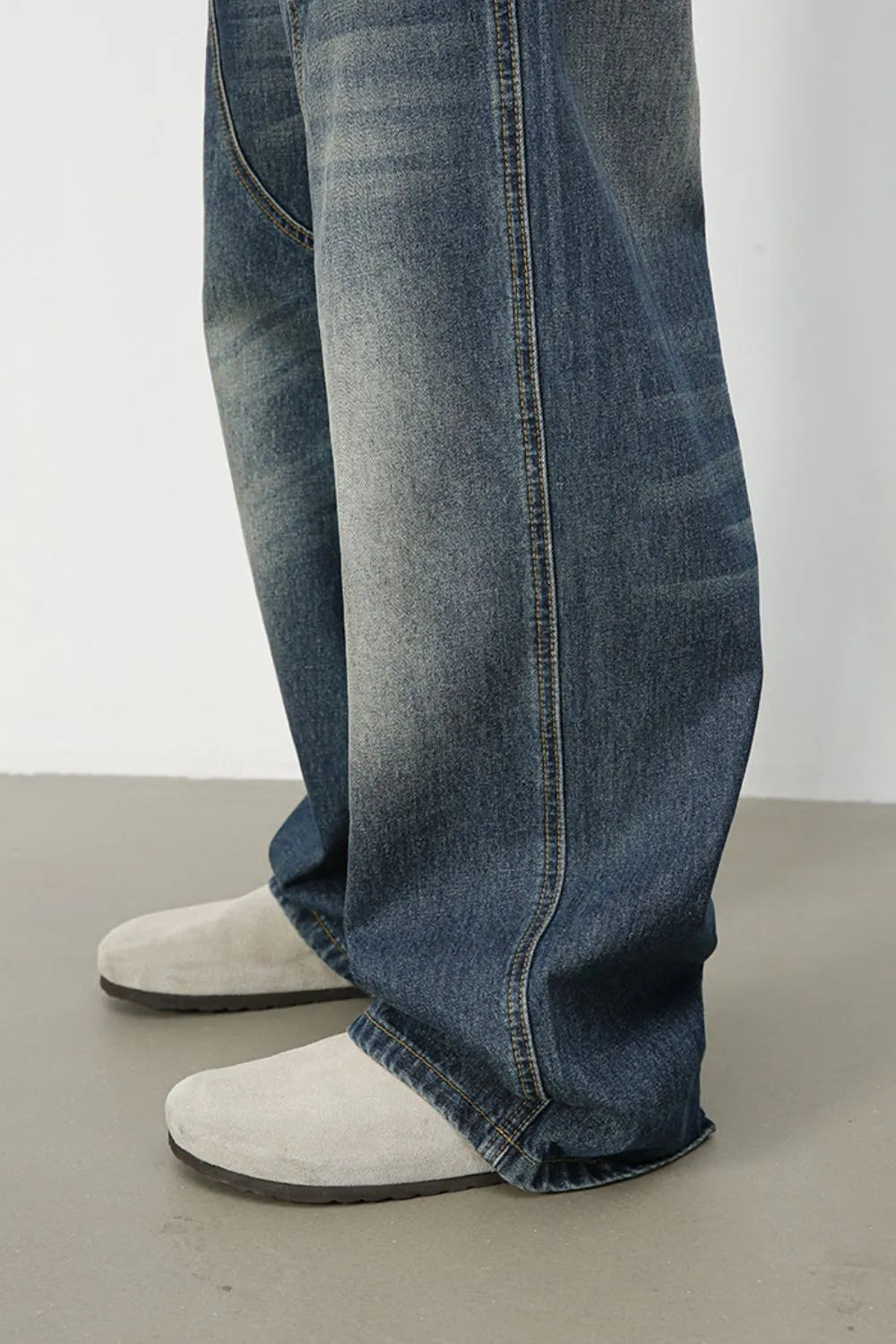 TEEK - Medium Wash Mens Wide Leg Jeans JEANS TEEK Trend