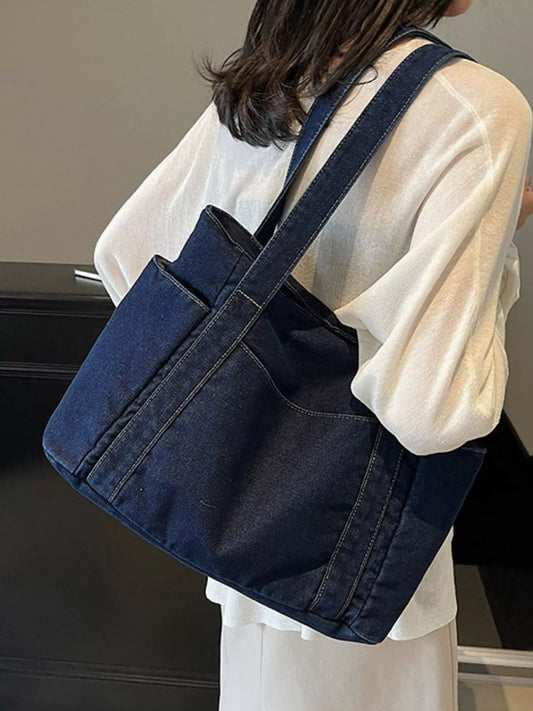 Denim Tote Shoulder Bag Trendsi