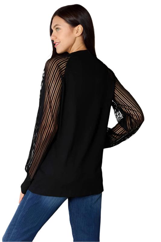 TEEK - Black Raglan Sleeve Top TOPS TEEK FG   