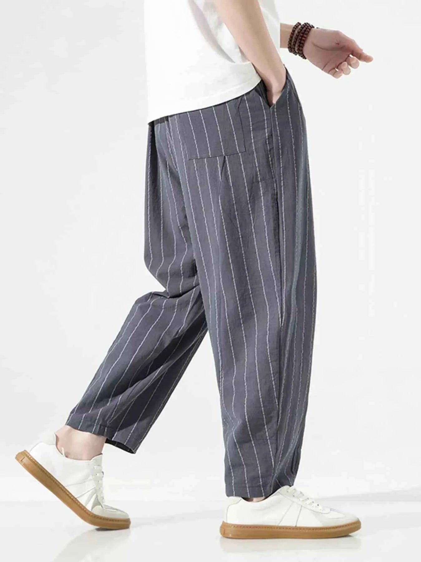 TEEK - Mens Plus Size Striped Casual Loose Pants PANTS TEEK Trend
