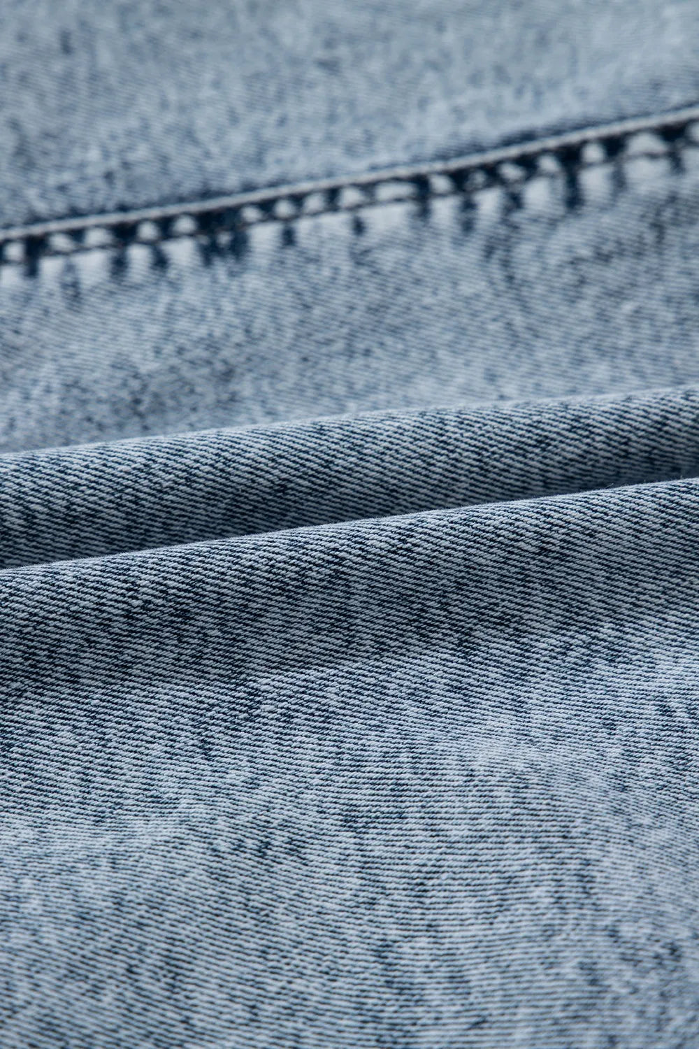 TEEK - Drawstring High Waist Pocketed Medium Wash Denim Skort SHORTS TEEK Trend