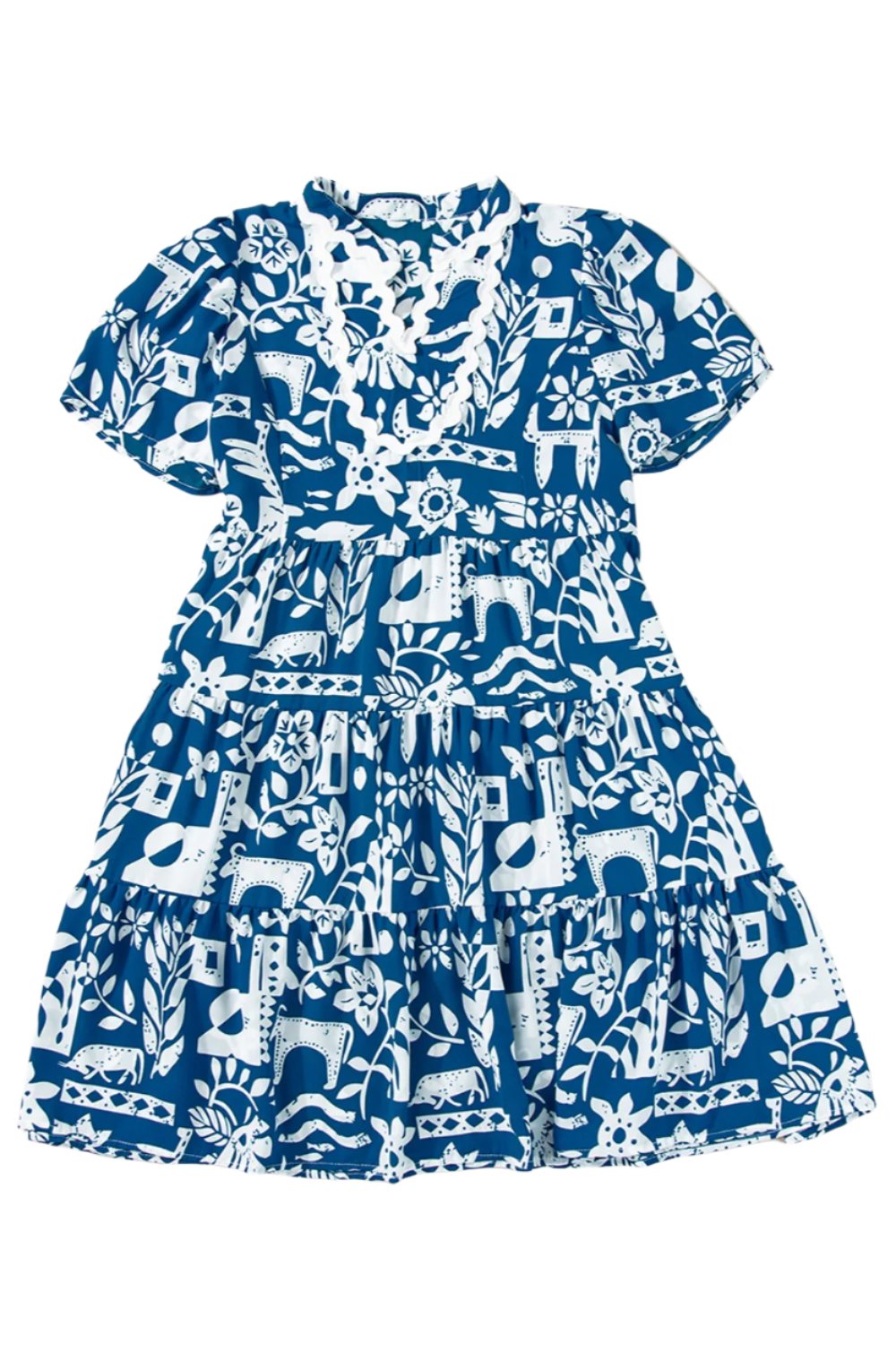 short peacock dress Finley Mended Peacock Print Short Chantal Dress TURQUOISE / S