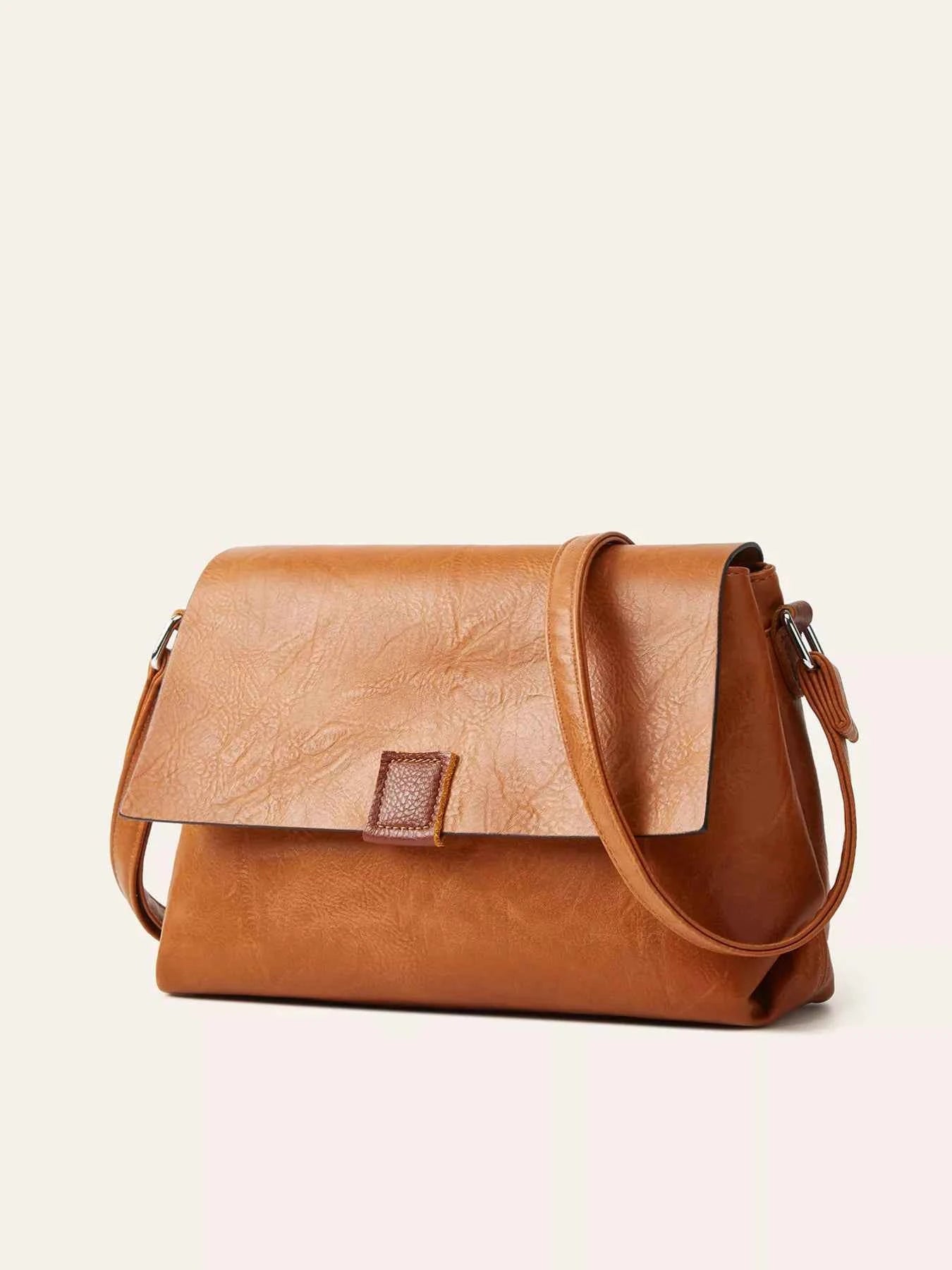 TEEK - Vintage PU Leather Flap Crossbody Bag Trendsi