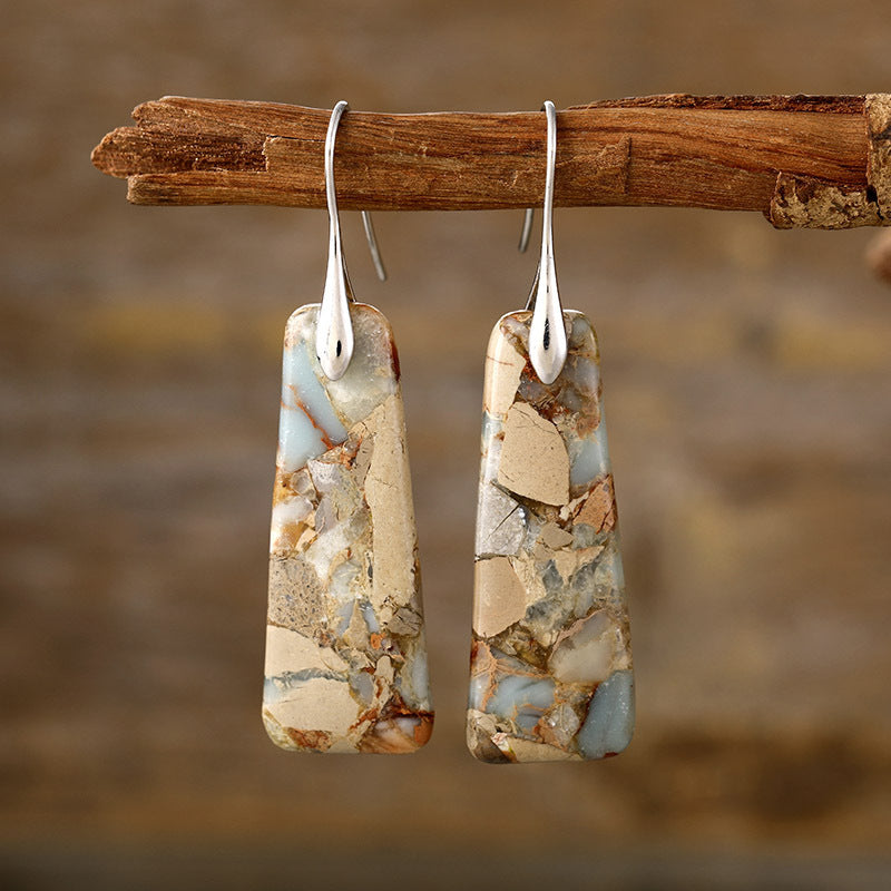 TEEK - Copper Natural Stone Earrings JEWELRY TEEK Trend Yellow/Silver  