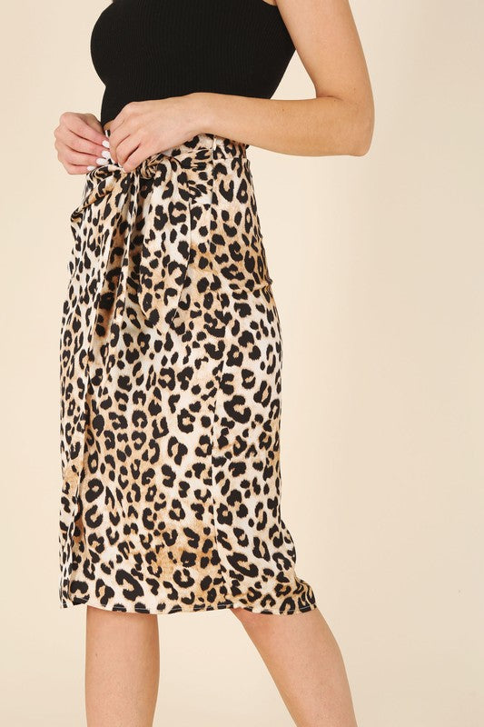 TEEK - Satin Leopard Tie Skirt SKIRT TEEK FG