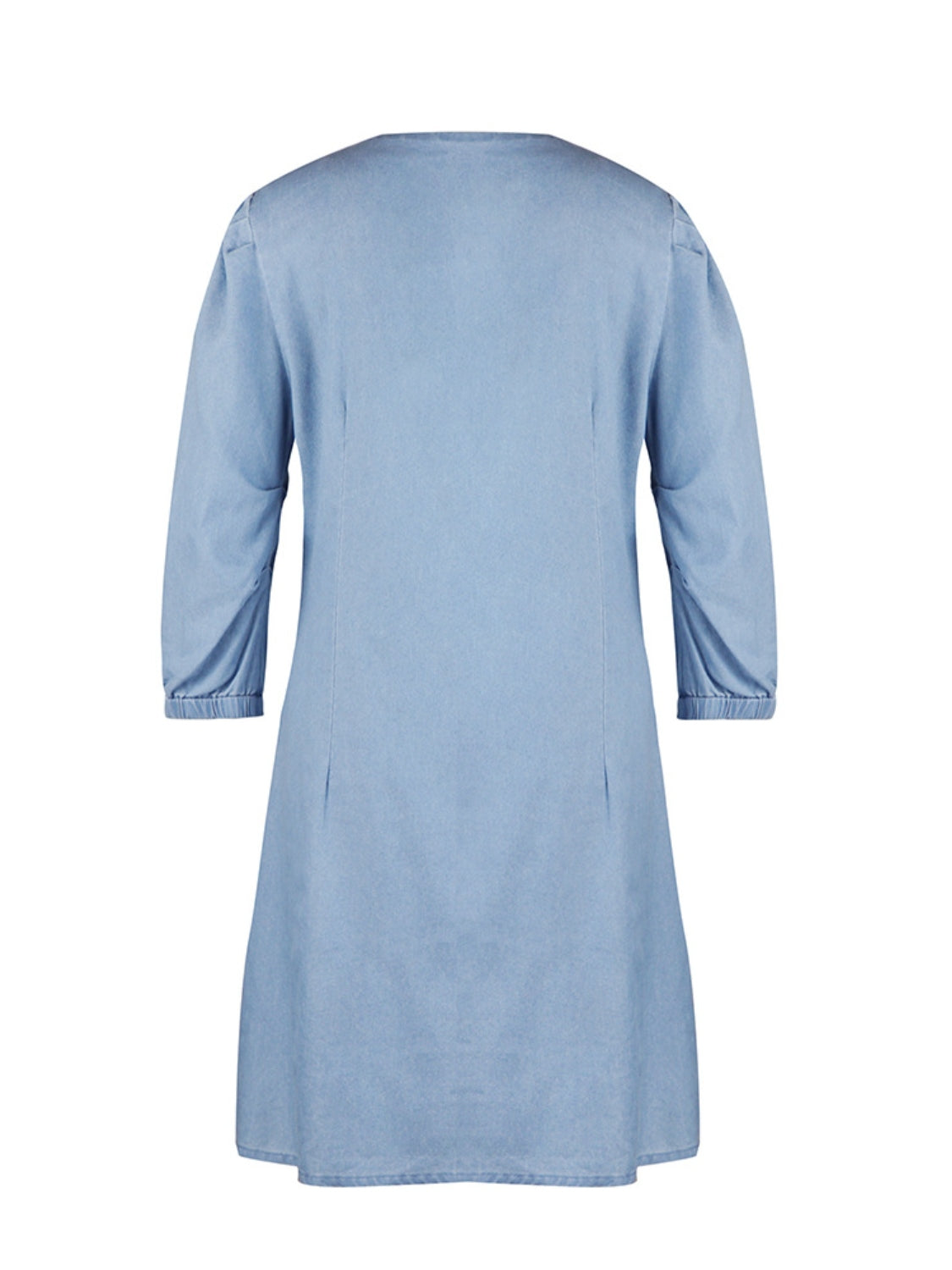 TEEK - V-Neck Half Sleeve Denim Dress DRESS TEEK Trend   